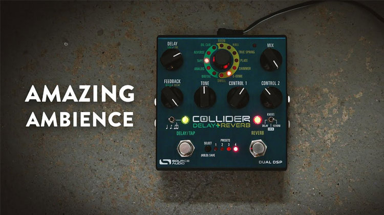Source Audio Collider Stereo Delay/Reverb Pedal Demo